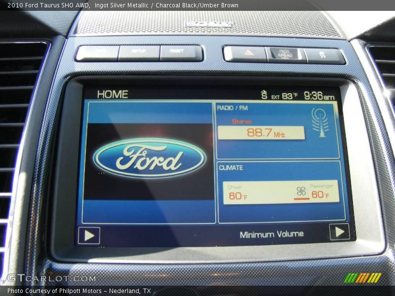 Ingot Silver Metallic / Charcoal Black/Umber Brown 2010 Ford Taurus SHO AWD