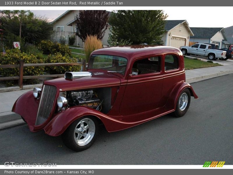 Red Metallic / Saddle Tan 1933 Ford Model B 2 Door Sedan Hot Rod