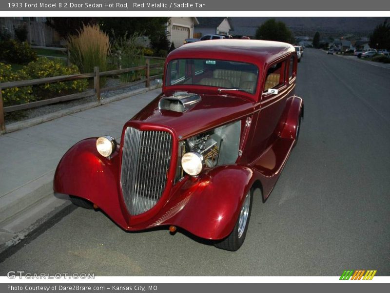 Red Metallic / Saddle Tan 1933 Ford Model B 2 Door Sedan Hot Rod