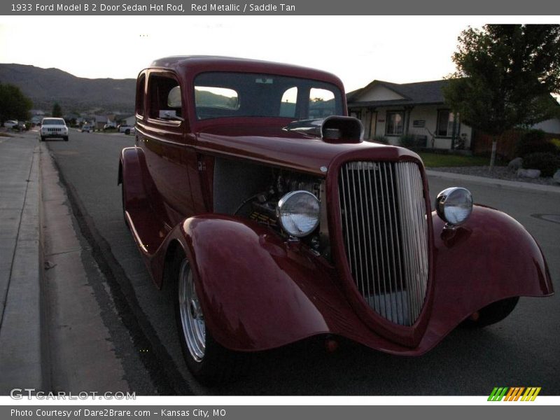 Red Metallic / Saddle Tan 1933 Ford Model B 2 Door Sedan Hot Rod