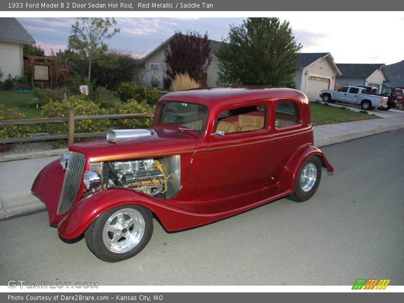 Red Metallic / Saddle Tan 1933 Ford Model B 2 Door Sedan Hot Rod