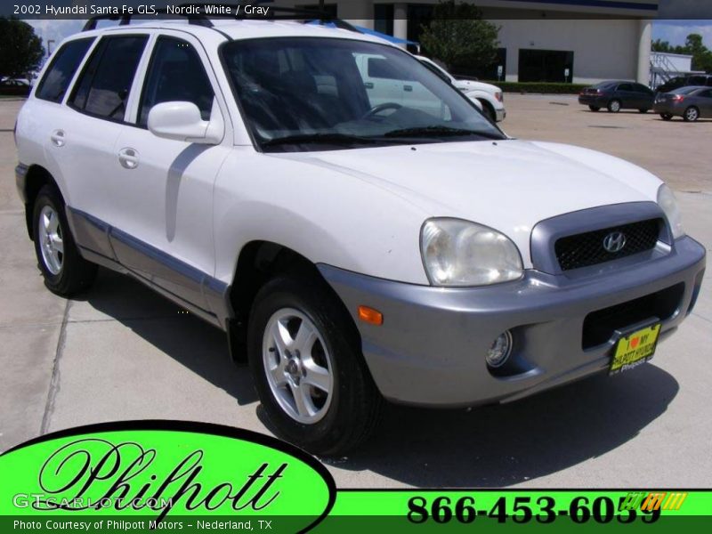 Nordic White / Gray 2002 Hyundai Santa Fe GLS