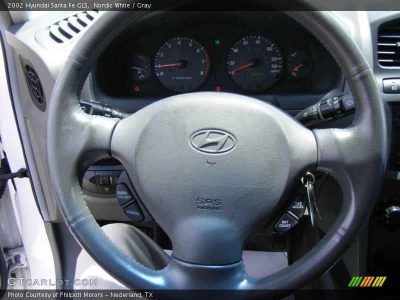 Nordic White / Gray 2002 Hyundai Santa Fe GLS