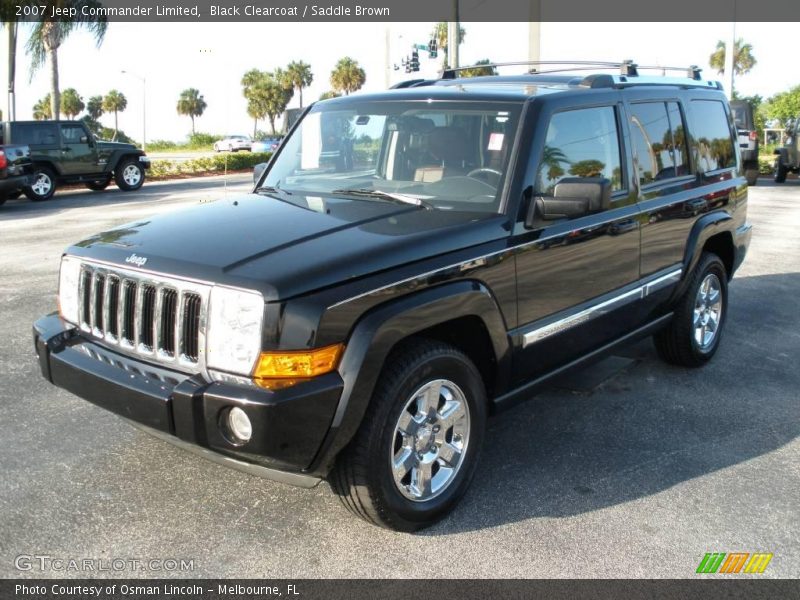 Black Clearcoat / Saddle Brown 2007 Jeep Commander Limited