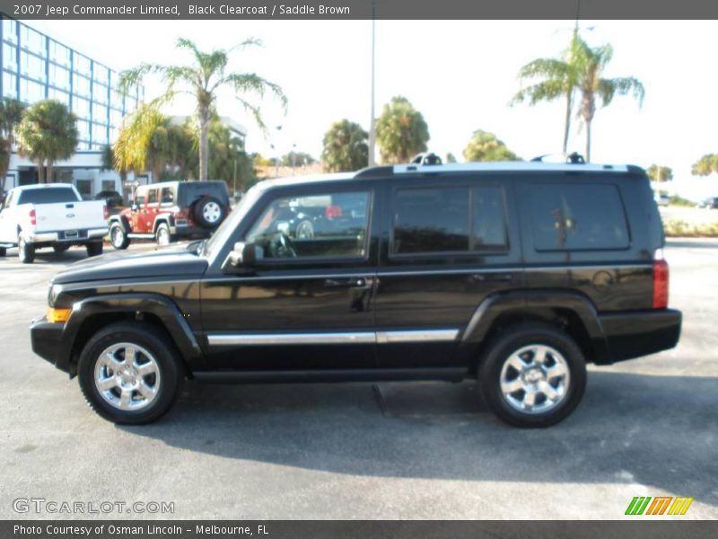 Black Clearcoat / Saddle Brown 2007 Jeep Commander Limited