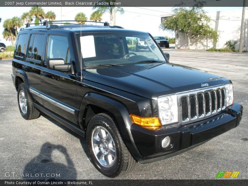 Black Clearcoat / Saddle Brown 2007 Jeep Commander Limited