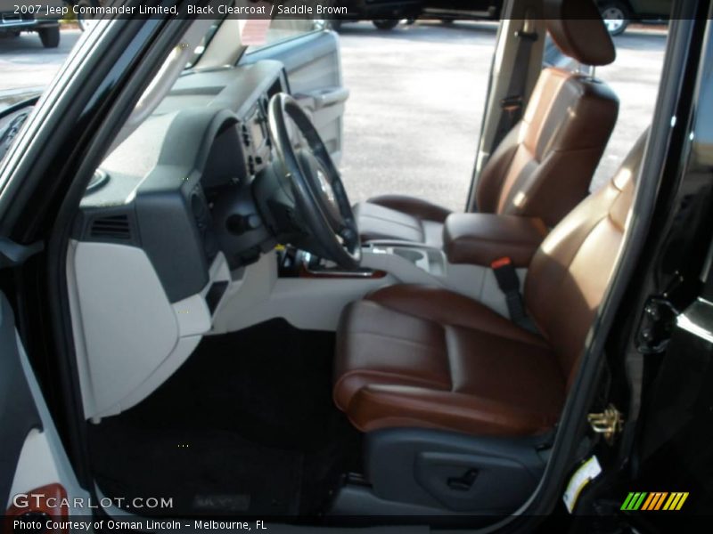 Black Clearcoat / Saddle Brown 2007 Jeep Commander Limited