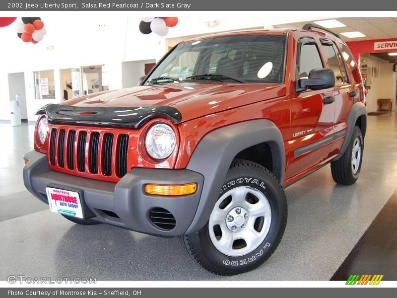 Salsa Red Pearlcoat / Dark Slate Gray 2002 Jeep Liberty Sport