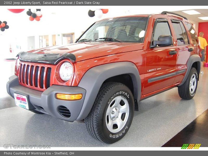Salsa Red Pearlcoat / Dark Slate Gray 2002 Jeep Liberty Sport