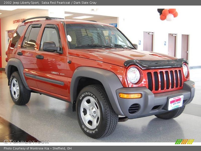 Salsa Red Pearlcoat / Dark Slate Gray 2002 Jeep Liberty Sport