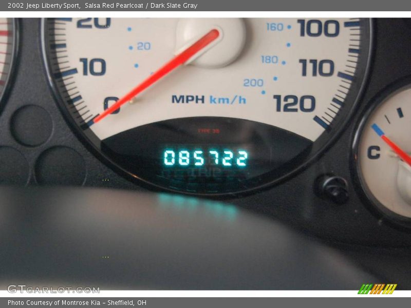 Salsa Red Pearlcoat / Dark Slate Gray 2002 Jeep Liberty Sport