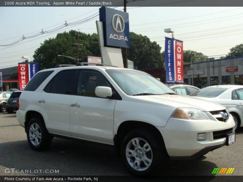 Aspen White Pearl / Saddle/Black 2006 Acura MDX Touring