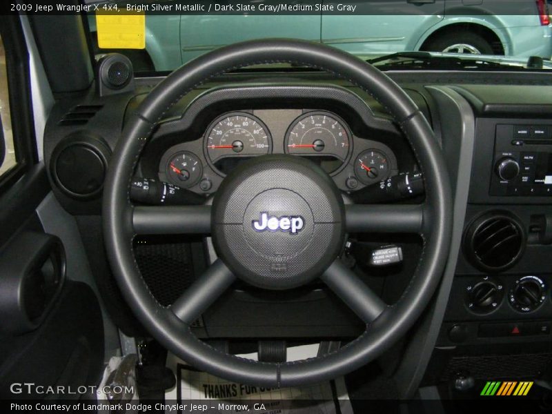 Bright Silver Metallic / Dark Slate Gray/Medium Slate Gray 2009 Jeep Wrangler X 4x4