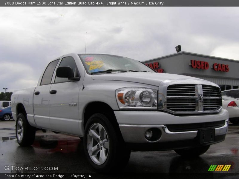 Bright White / Medium Slate Gray 2008 Dodge Ram 1500 Lone Star Edition Quad Cab 4x4
