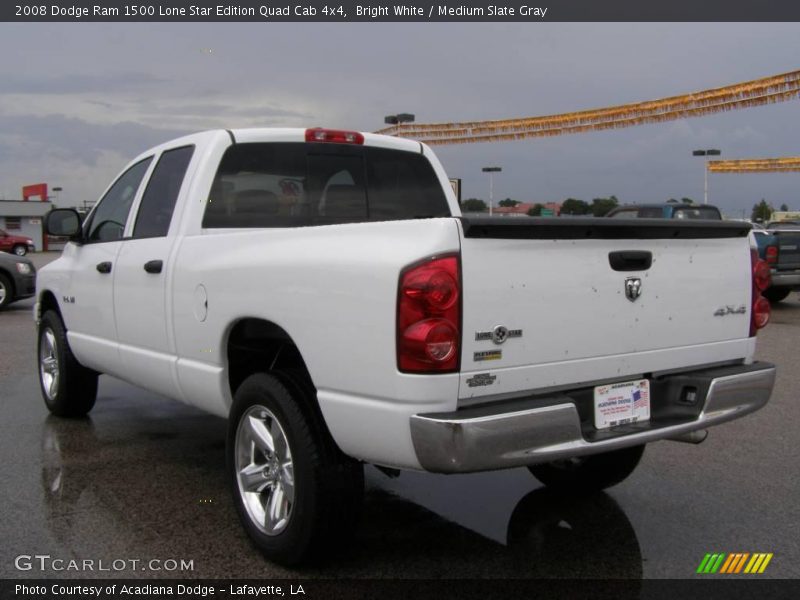 Bright White / Medium Slate Gray 2008 Dodge Ram 1500 Lone Star Edition Quad Cab 4x4