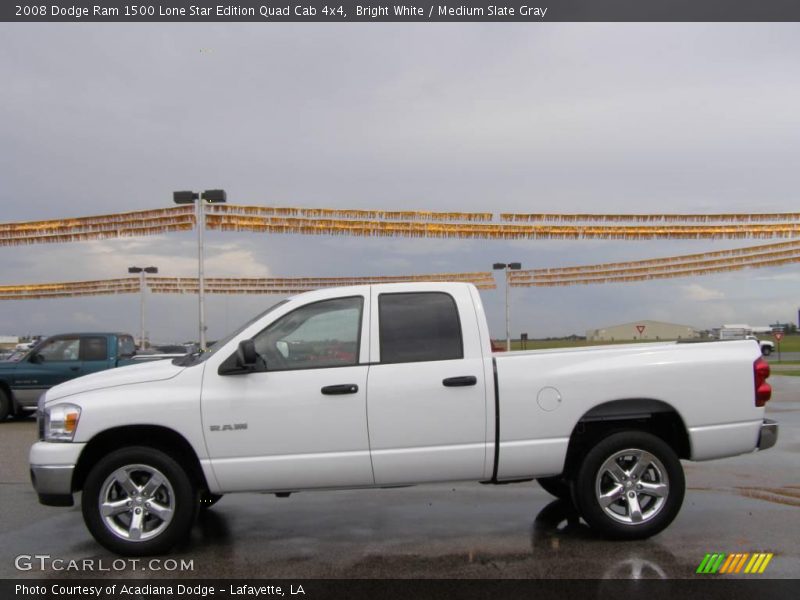 Bright White / Medium Slate Gray 2008 Dodge Ram 1500 Lone Star Edition Quad Cab 4x4