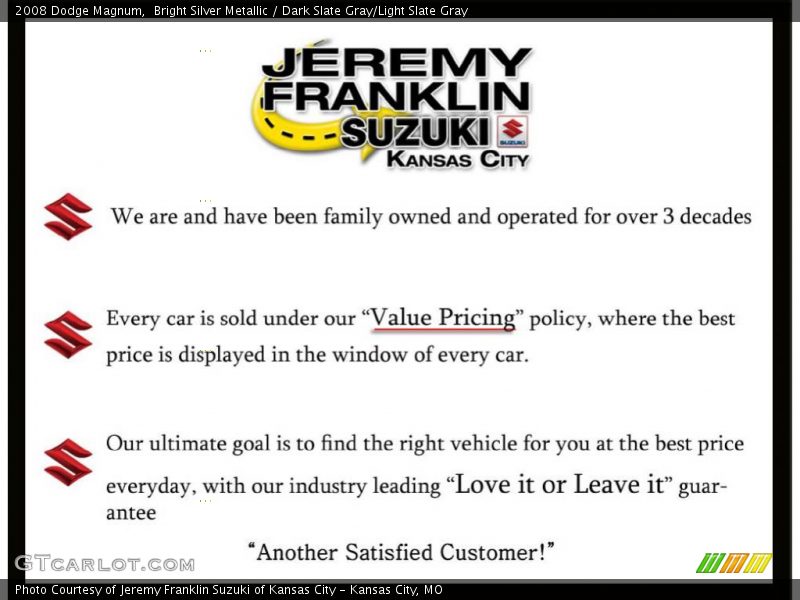 Bright Silver Metallic / Dark Slate Gray/Light Slate Gray 2008 Dodge Magnum