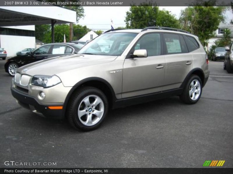 Platinum Bronze Metallic / Black Nevada Leather 2007 BMW X3 3.0si