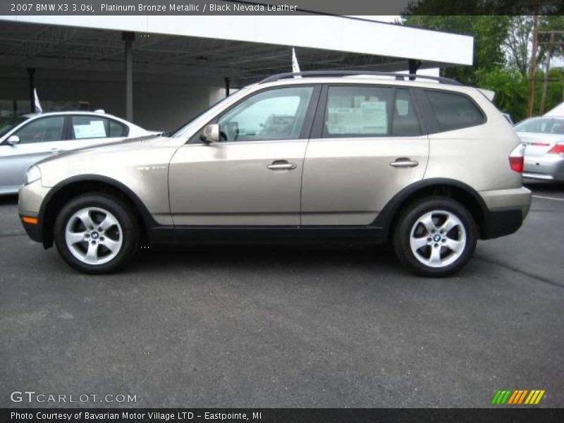 Platinum Bronze Metallic / Black Nevada Leather 2007 BMW X3 3.0si