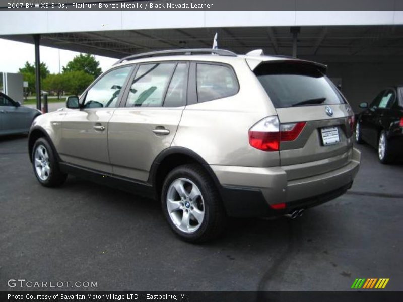 Platinum Bronze Metallic / Black Nevada Leather 2007 BMW X3 3.0si