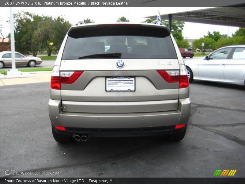 Platinum Bronze Metallic / Black Nevada Leather 2007 BMW X3 3.0si