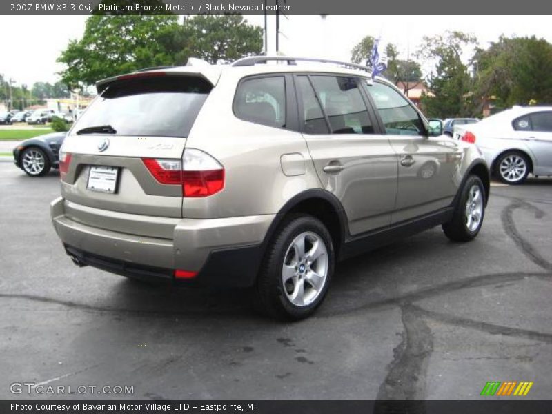 Platinum Bronze Metallic / Black Nevada Leather 2007 BMW X3 3.0si