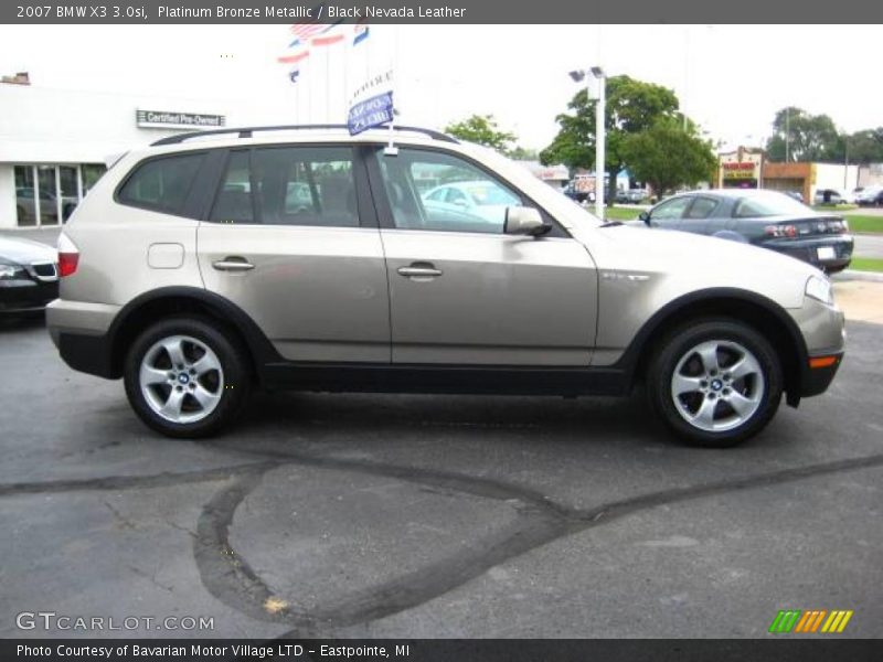 Platinum Bronze Metallic / Black Nevada Leather 2007 BMW X3 3.0si