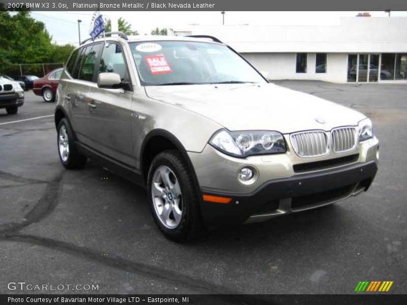 Platinum Bronze Metallic / Black Nevada Leather 2007 BMW X3 3.0si