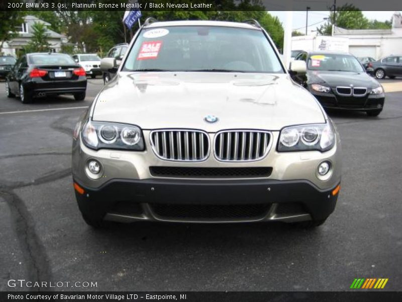 Platinum Bronze Metallic / Black Nevada Leather 2007 BMW X3 3.0si
