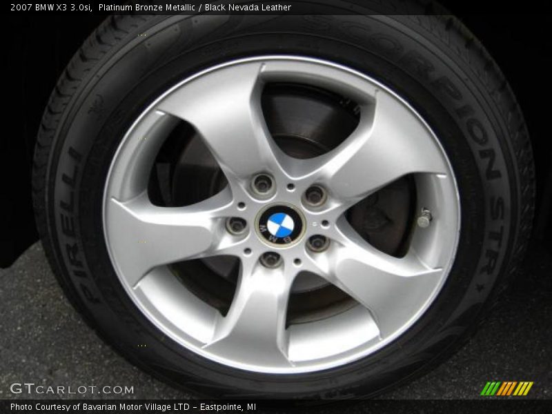 Platinum Bronze Metallic / Black Nevada Leather 2007 BMW X3 3.0si