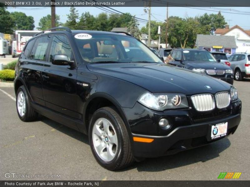 Jet Black / Black/Sand Beige Nevada Leather 2007 BMW X3 3.0si