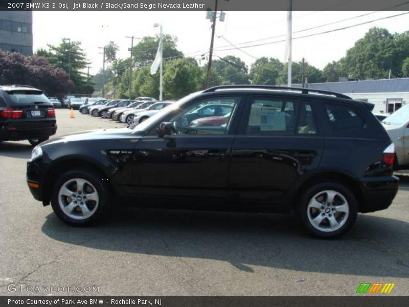 Jet Black / Black/Sand Beige Nevada Leather 2007 BMW X3 3.0si