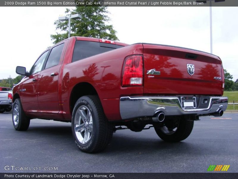 Inferno Red Crystal Pearl / Light Pebble Beige/Bark Brown 2009 Dodge Ram 1500 Big Horn Edition Crew Cab 4x4