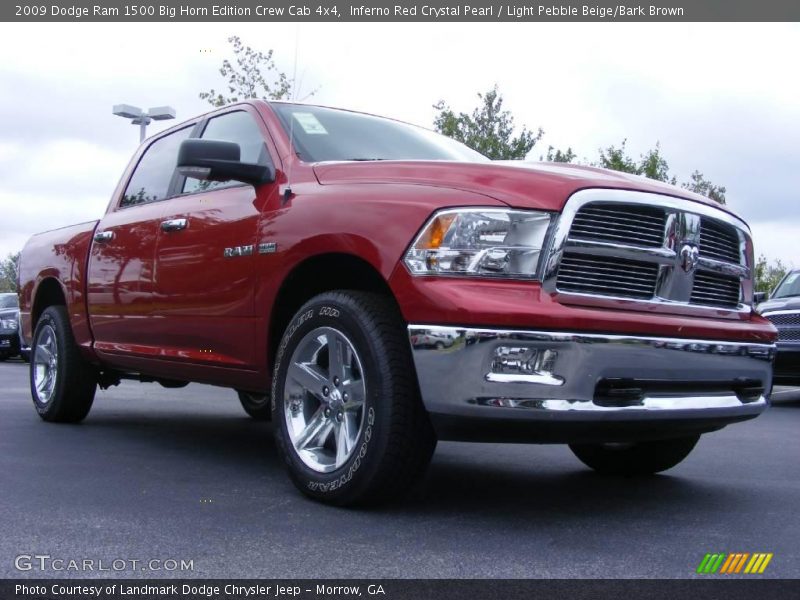 Inferno Red Crystal Pearl / Light Pebble Beige/Bark Brown 2009 Dodge Ram 1500 Big Horn Edition Crew Cab 4x4