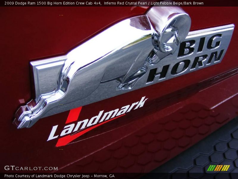 Inferno Red Crystal Pearl / Light Pebble Beige/Bark Brown 2009 Dodge Ram 1500 Big Horn Edition Crew Cab 4x4