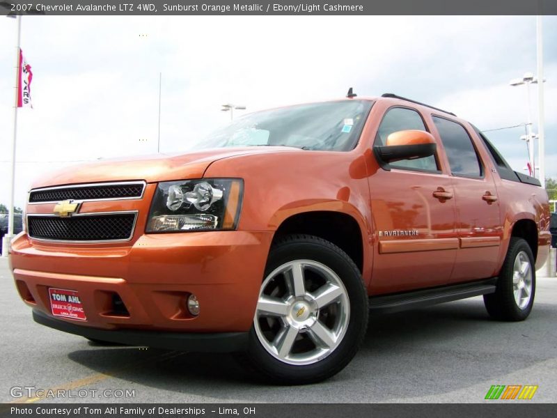 Sunburst Orange Metallic / Ebony/Light Cashmere 2007 Chevrolet Avalanche LTZ 4WD