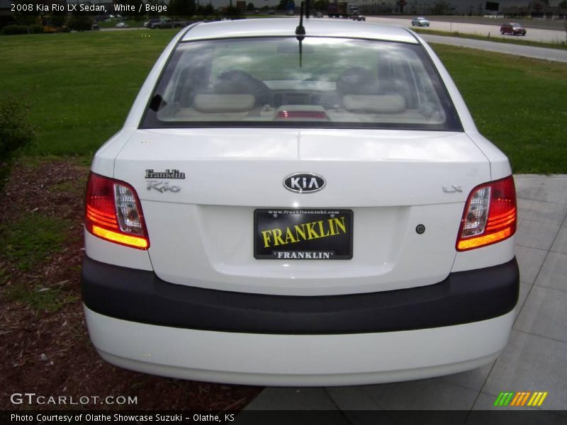 White / Beige 2008 Kia Rio LX Sedan
