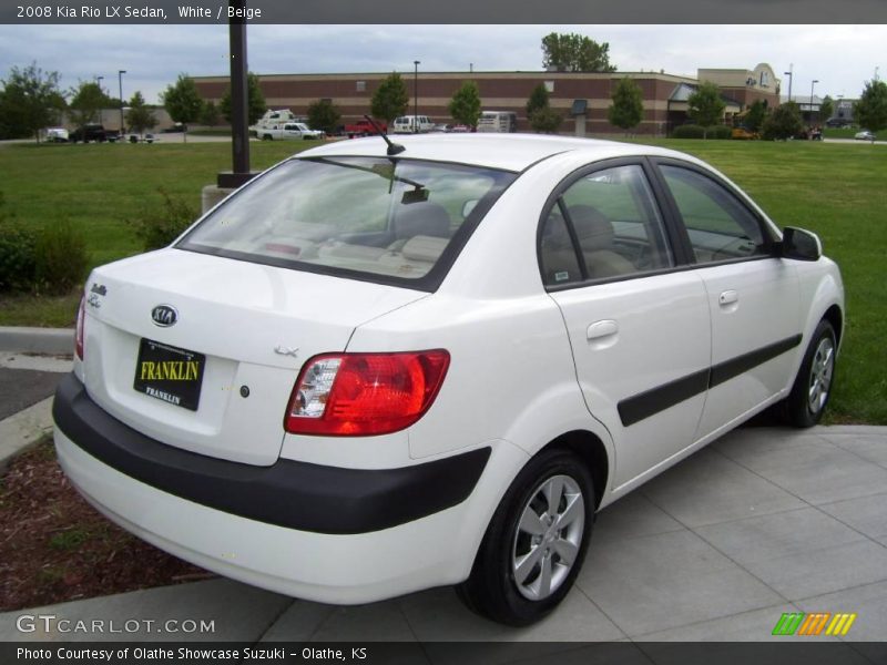 White / Beige 2008 Kia Rio LX Sedan