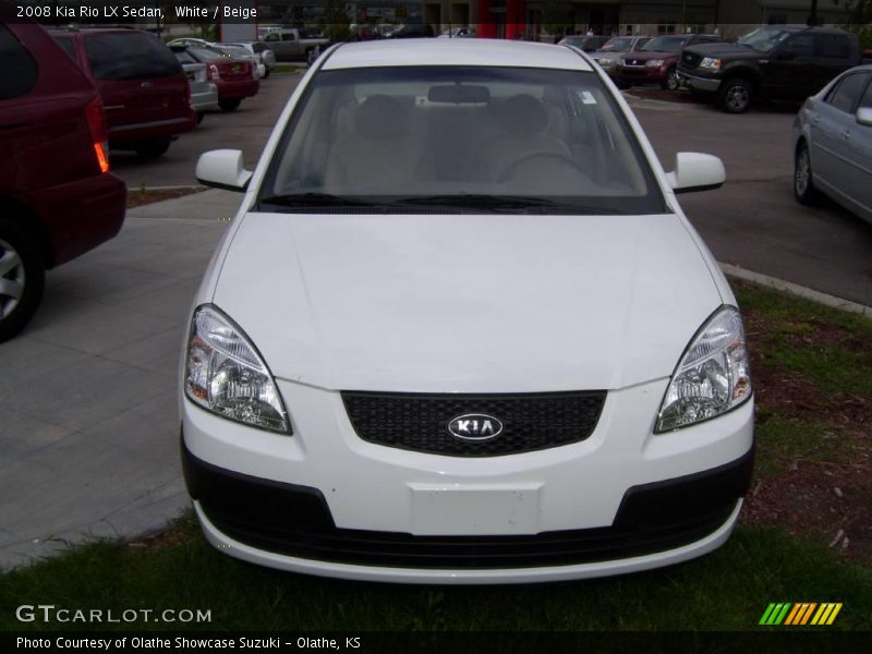 White / Beige 2008 Kia Rio LX Sedan