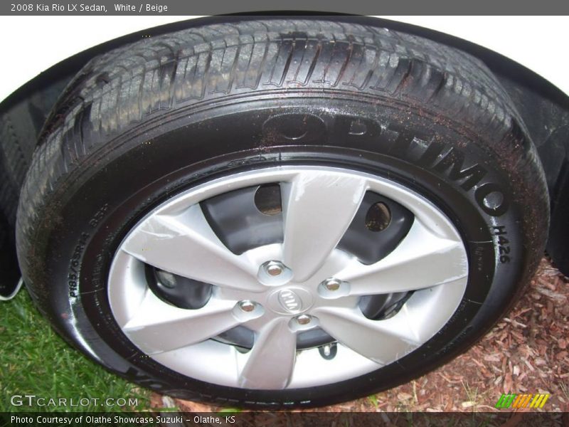White / Beige 2008 Kia Rio LX Sedan