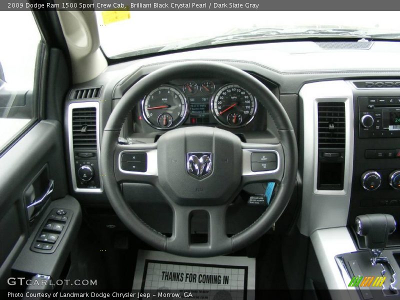 Brilliant Black Crystal Pearl / Dark Slate Gray 2009 Dodge Ram 1500 Sport Crew Cab