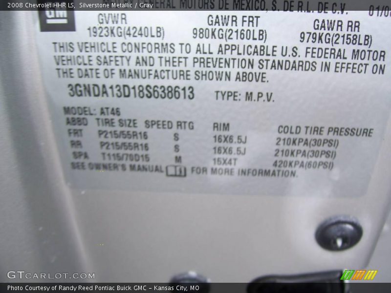 Silverstone Metallic / Gray 2008 Chevrolet HHR LS