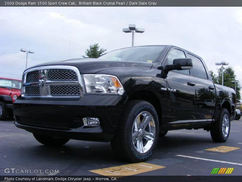 Brilliant Black Crystal Pearl / Dark Slate Gray 2009 Dodge Ram 1500 Sport Crew Cab