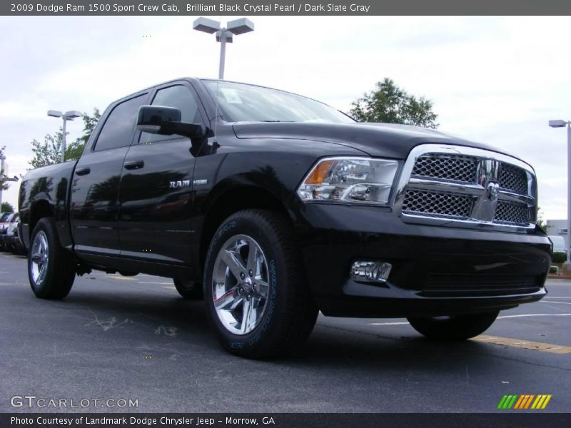 Brilliant Black Crystal Pearl / Dark Slate Gray 2009 Dodge Ram 1500 Sport Crew Cab