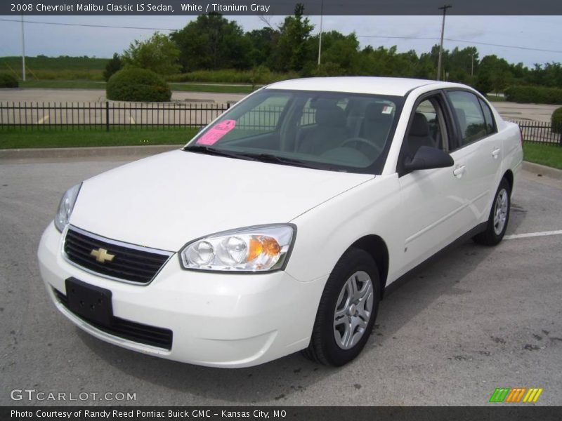 White / Titanium Gray 2008 Chevrolet Malibu Classic LS Sedan