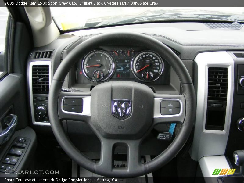 Brilliant Black Crystal Pearl / Dark Slate Gray 2009 Dodge Ram 1500 Sport Crew Cab