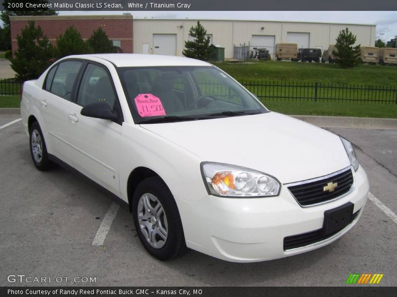 White / Titanium Gray 2008 Chevrolet Malibu Classic LS Sedan
