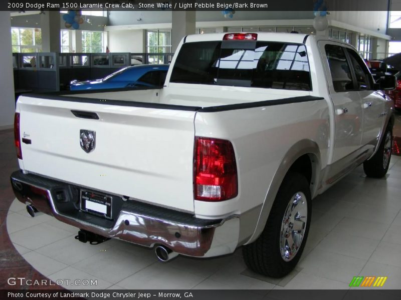 Stone White / Light Pebble Beige/Bark Brown 2009 Dodge Ram 1500 Laramie Crew Cab