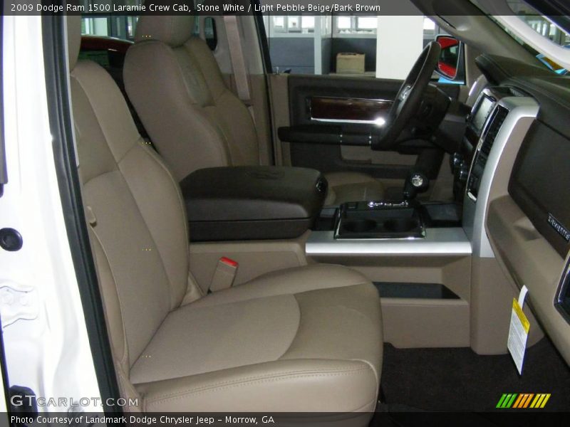 Stone White / Light Pebble Beige/Bark Brown 2009 Dodge Ram 1500 Laramie Crew Cab