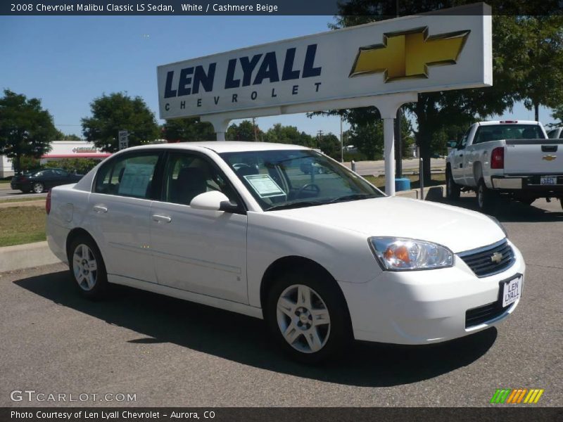 White / Cashmere Beige 2008 Chevrolet Malibu Classic LS Sedan